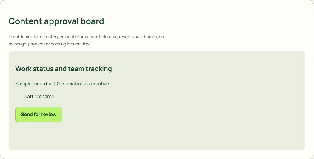 Content approval board
