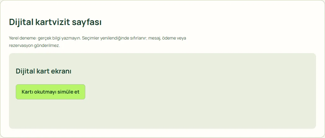 Dijital kartvizit sayfası