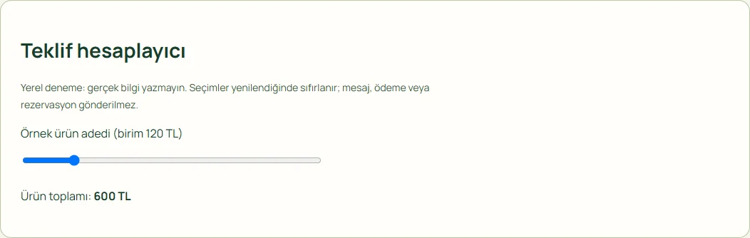 Teklif hesaplayıcı