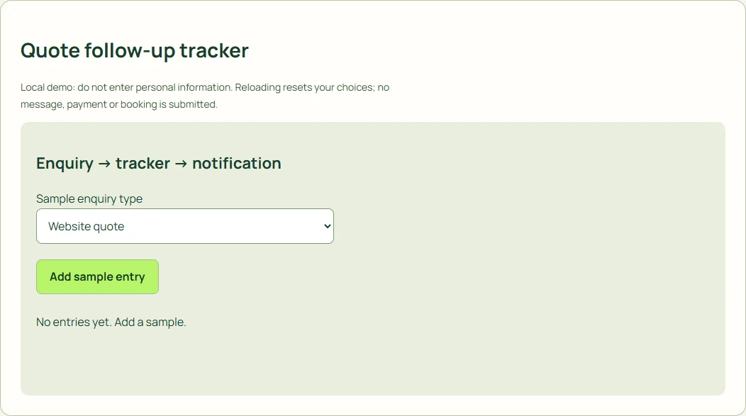 Quote follow-up tracker