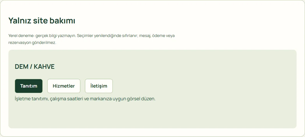 Yalnız site bakımı